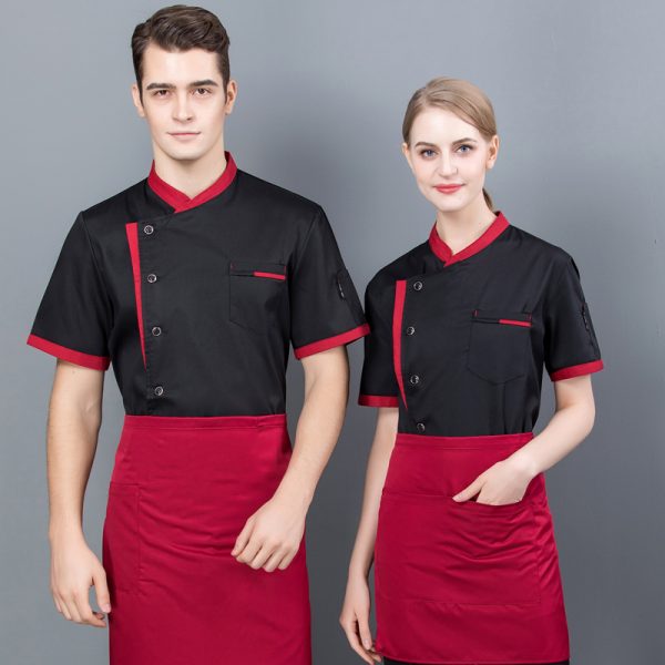 Unisex Restaurant Kitchen Chef Uniform Short Sleeves With Without Cap   2019 Unisex Restaurant Kitchen Chef Uniform Shirt Breathable Short Sleeves Chef Jacket Cap Apron Works Clothes 1 600x600 