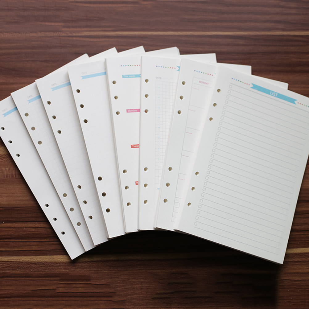 thumbnail image 2 of 2 Packs A6 Blank Vintage Refillable Paper, Retro A6 Binder Refills Paper For 6-Ring Binders Planner Traveller Journal Notebook Dairy, Blank Filler Paper, 80 Sheets 160 Pages, Blank 2 of 12
